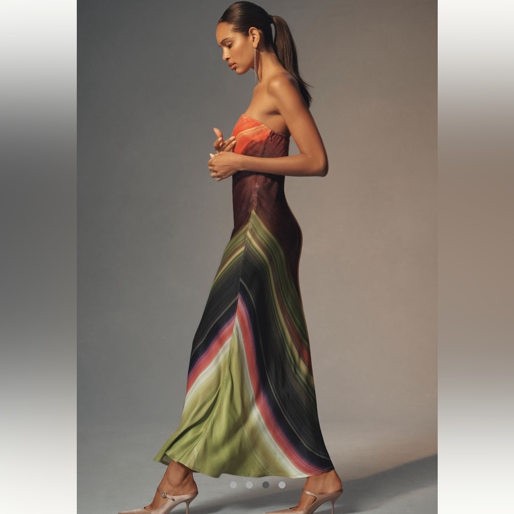 ANTHRO CONDITIONS APPLY CHLOE MAXI SLIP DRESS / RED MOTIF / MEDIUM